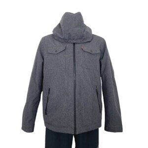 Levi's Men's Graphite Heather Grey Soft Shell Hooded Trucker Jacket Size XXL